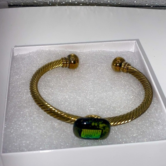Jewelry - Brass Cuff Dichroic Bracelet